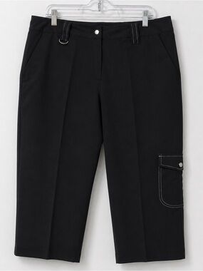 Larry Levine Black Stretch Capri Pants Women’s Size 14